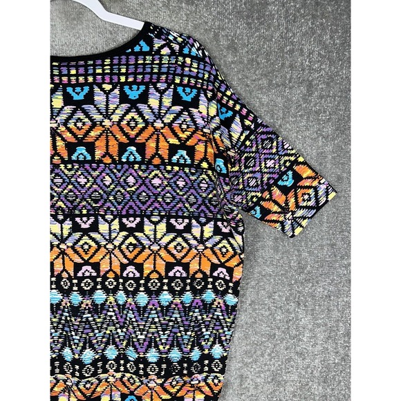 Lularoe Irma Short Sleeve Aztec Geometric Tunic Top Womens Small Stretch Hi Low - Picture 11 of 16